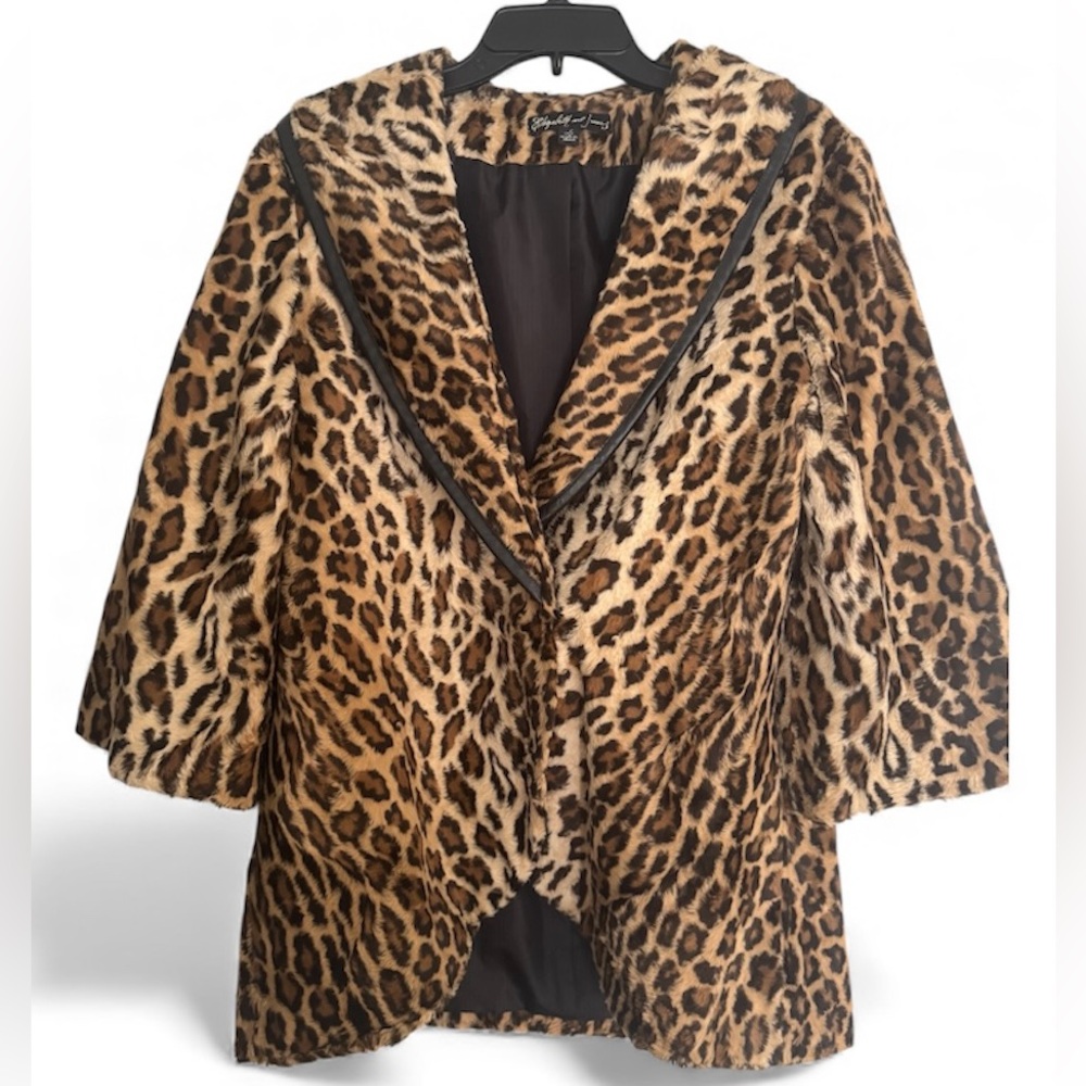 Elizabeth and James Leopard Print Teddy Jacket